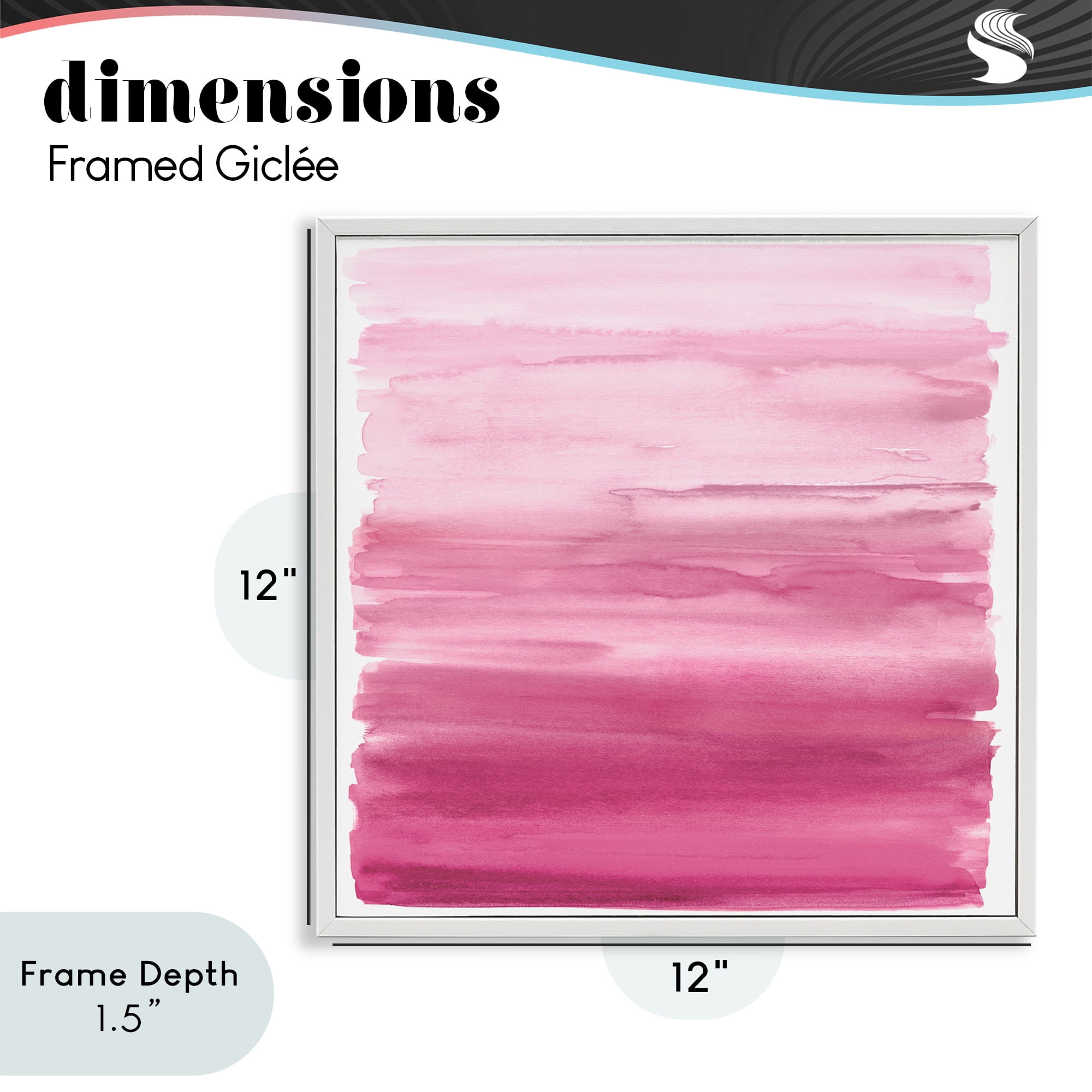 Stupell Industries Gradient Pink Blush White Framed Giclee Art, design by Allie Corbin