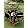 thumbnail image 3 of Outdoor Tablecloth with Umbrella Hole and Zipper, Black Geometric Round Table Cloth 54 Inch Waterproof Tablecloth, Modern Sage Green White Striped Art Picnic Table Cover for Patio Camping, 3 of 7