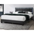 thumbnail image 2 of Glamorous 1pc Queen Size Bed W LED Charcoal Wool Fabric Upholstered Channel Tufted Platform Bed, 2 of 9