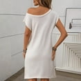 thumbnail image 5 of Timegard Summer Dresses for Women off the Shoulder Cap Sleeve Comfy Casual Knit Dresses Fashion, 5 of 6