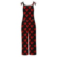thumbnail image 4 of hotojiny Valentine's Day Women's Plus Size Overalls Spring Fashion Cute Sleeveless Linen Jumpsuits Casual Wide Leg Pant Rompers, 4 of 5