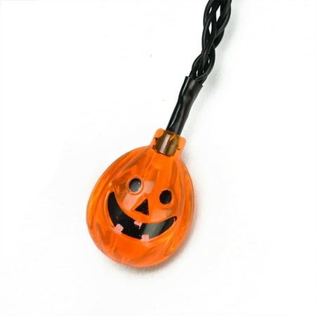 Led Halloween Lights Northlight 10ct Jack-O-Lantern Pumpkin LED Halloween Lights Black Wire - 4.75' Orange ()