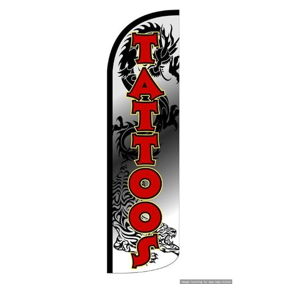 Tattoos Windless flag Without Pole Advertisement /Business Flags | Feather Flag |