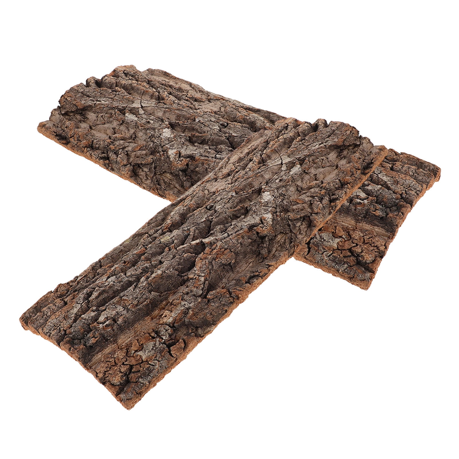 WRISTBIQUE 2pcs Reptile Basking Platform Brown Wood Terrarium Background Board