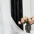 thumbnail image 3 of Deconovo Grommet Blackout and Sheer Curtains Set for Bedroom, Black/White, 52"x72", 4 Panels, Adult, 3 of 9