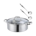 thumbnail image 2 of Olla caliente con divisor Utensilios de cocina japoneses Olla caliente doble Utensilios de cocina Tapa transparente Caliente 30 centimetros, 2 of 9