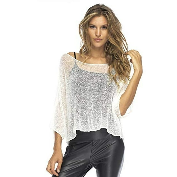Women's Fashion Sheer Poncho Shrug Bolero Lightweight Summer Shrug Pullover Knit  Sweater Blouse Top Plus Size S-5XL - Walmart.com
