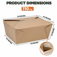 thumbnail image 4 of Fit Meal Prep 30 Pack 110 oz Disposable Take Out Containers Microwaveable Kraft Paper To Go Boxes for Food Lunch To Go Containers Takeout Box Leakproof Greaseproof for Restaurants, 4 of 7