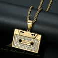 thumbnail image 3 of NEGS 18K Gold Plated Vintage Tape Pendant 24'' Chain Hip Hop Music Cassette Stainless Steel Rock Necklace for Men, 3 of 8