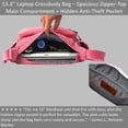thumbnail image 6 of Crossbody Messenger Bag for iPad Pro 12.9 inches, Rfid Shoulder Purse w/Water Bottle Holders, 13 inch Laptop Briefcase, Built-in Wallet With AirTag Case Pink, 6 of 11