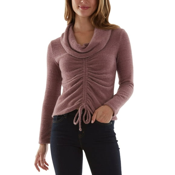 Bcx Blouse Juniors à Col Bénitier Froncé, Mauve, Large