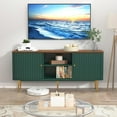 thumbnail image 4 of ARTPOWER 55” Fluted TV Stand, Mid Century Modern Green TV Stand for 55/60/65 inch TV, Entertainment Center with Storage, Television Stands, TV Console, Media Console for Living Room, Bedroom (Green), 4 of 6