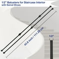 thumbnail image 7 of Sidasu Iron Balusters Set of 10 Double Knuckle Stair Spindles - 1/2" Square Metal Balusters With Swivel Shoes, 7 of 7