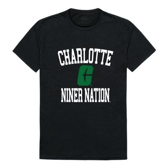 University of North Carolina at Charlotte Men Arch T-Shirt, Black & White - Large