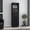 Wenge#3, variant on Black Glass Curio Cabinet with 3 Shelves, Solid Wood Accent, 33.5H Display Storage for Living Room