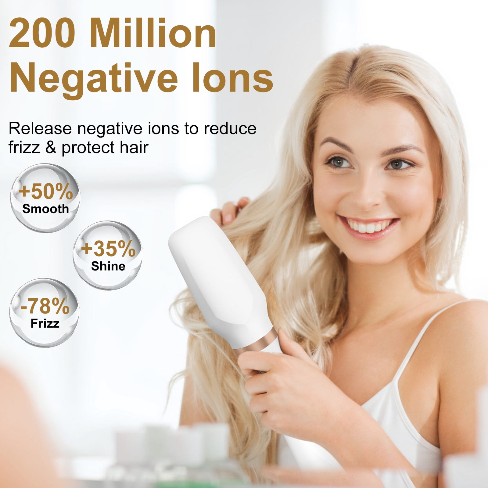 JIGUOOR Hair Dryer Brush Set, 5 in 1 Hot Air Blow Dryer Brush, Curling Iron, Hair Styling Tools for Drying, Curling, Straightening, Smoothing