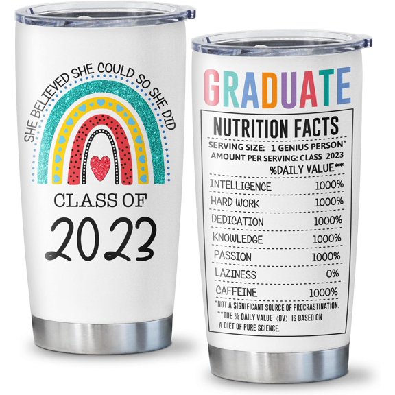Graduation Gifts for Her, Class Of 2023 Gifts Tumbler 20oz, Graduation 2023 Gift Coffee Mug, Graduation Party Favors/Supplies, Graduation Decorations, High School, College Graduation Day Gifts