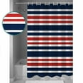 thumbnail image 3 of Navy Blue Red Striped Shower Curtains for Bathroom Waterproof Fabric Bath Curtains Decor Bath Tub Curtain Gradient Horizontal Lines Decorative Shower Curtain Sets with 12 Hooks, 72x72 Inch, 3 of 6