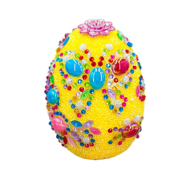 Easter Egg Decorating Kit With Foam Egg Base Glitter Rhinestones Arts And Crafts Set For Kids Ages 6 Plus
