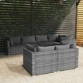 thumbnail image 1 of vidaXL 7 Piece Garden Lounge Set with Cushions Grey Poly Rattan, 1 of 4