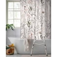 thumbnail image 2 of Split Shower Curtain for Transfer Bench, Spring Floral Fabric Shower Curtains for Bathroom, Vintage Botanical Watercolor Elegant Tub Sliding Transfer Bench Waterproof Bath Curtains 72"x96", 2 of 9