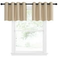 thumbnail image 6 of NICETOWN Blackout Kitchen Window Valances for Living Room, Thermal Insulated Blackout Grommet Short Curtains for Cafe Store, Biscotti Beige, 52"x18", 2 Panels, 6 of 7