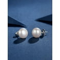 thumbnail image 4 of MABELLA 925 Sterling Silver AAA Genuine Freshwater Cultured Pearl White Button Stud Earrings for Women 8MM, 4 of 7