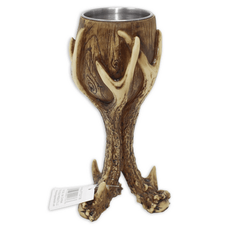 Single Wine Glass Pine Ridge Wild Deer Antler Stag Red Wine Goblet - Cool Single Pack Unique Drinking Stags Blood Rustic Wine Glass ()