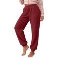 thumbnail image 4 of Kezqiaxn Pajama Pants Women Fashion Fleece Elastic Waist Stretch Lounge Pants Winter Pj Pants Womens Clothes 2026 Wine S, 4 of 8
