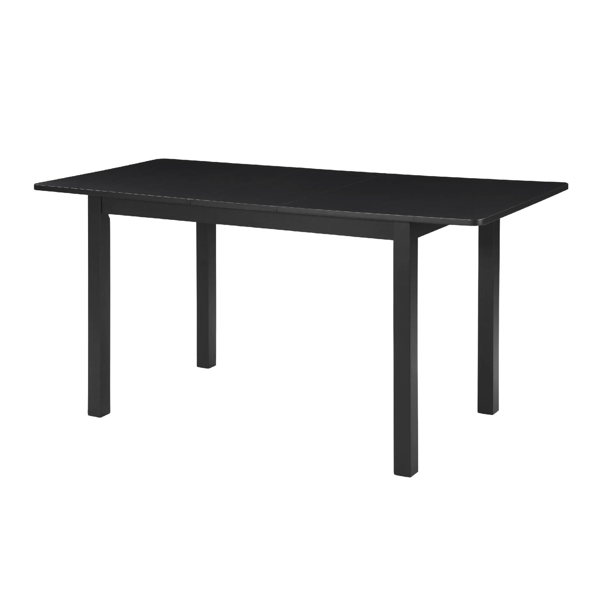Lisonu 59" Extendable Dining Table, Modern Black Wooden Kitchen Table for 4-8 People, Space-Saving Expandable Table for Dining Room, Home Office & Small Living Spaces