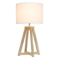 thumbnail image 3 of Simple Designs Interlocked Triangular Natural Wood Table Lamp with White Fabric Shade, 3 of 6
