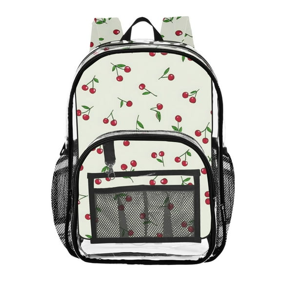 ALAZA Clear Backpack Red Cherries PVC Transparent BookBag