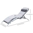 thumbnail image 3 of Outsunny Chaise Longue de Patio en Aluminium avec Dossier Réglable et Coussin Doux - Ensemble de 1, Gris, 3 of 10