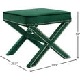 thumbnail image 5 of Maklaine Contemporary Velvet Ottoman / Bench in Green Finish, 5 of 5