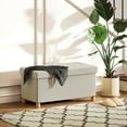 thumbnail image 2 of HOMCOM Storage Ottoman Bench, Velvet Upholstered Foldable Ottoman Footrest, 2 of 10