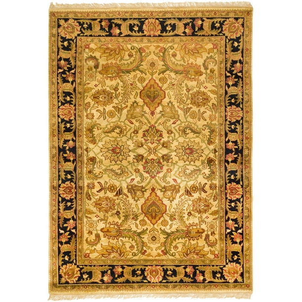 Safavieh Indo Hand Knotted Jaipur Treasures Beige Black Wool Heirloom Rug 8 X 11 Com - Safavieh Beige And Black Area Rug Safavieh Indo Hand Knotted Jaipur Treasures Beige Black Wool Heirloom Rug 8 X 11 Com - Safavieh Beige And Black Area Rug