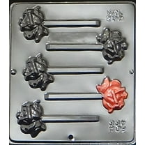 247 Bloomed Rose Lollipop Chocolate Candy Mold
