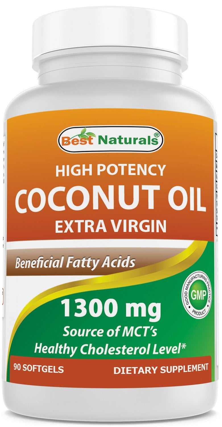 Best Naturals Coconut Oil 1300 mg  90 Softgels | Organic High Potency Extra Virgin