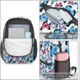 thumbnail image 3 of 17 Inch Lightweight Backpack,PVC Waterproof Oxford Fabric, Ergonomically Designed, with Large Capacity, Monarch Butterfly Aesthetic, 3 of 5