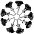 thumbnail image 1 of 10 pomos de cristal para armarios de 30 mm con forma de diamante para cajones, armarios de cocina, tocadores, armarios, tiradores (negro), 1 of 5