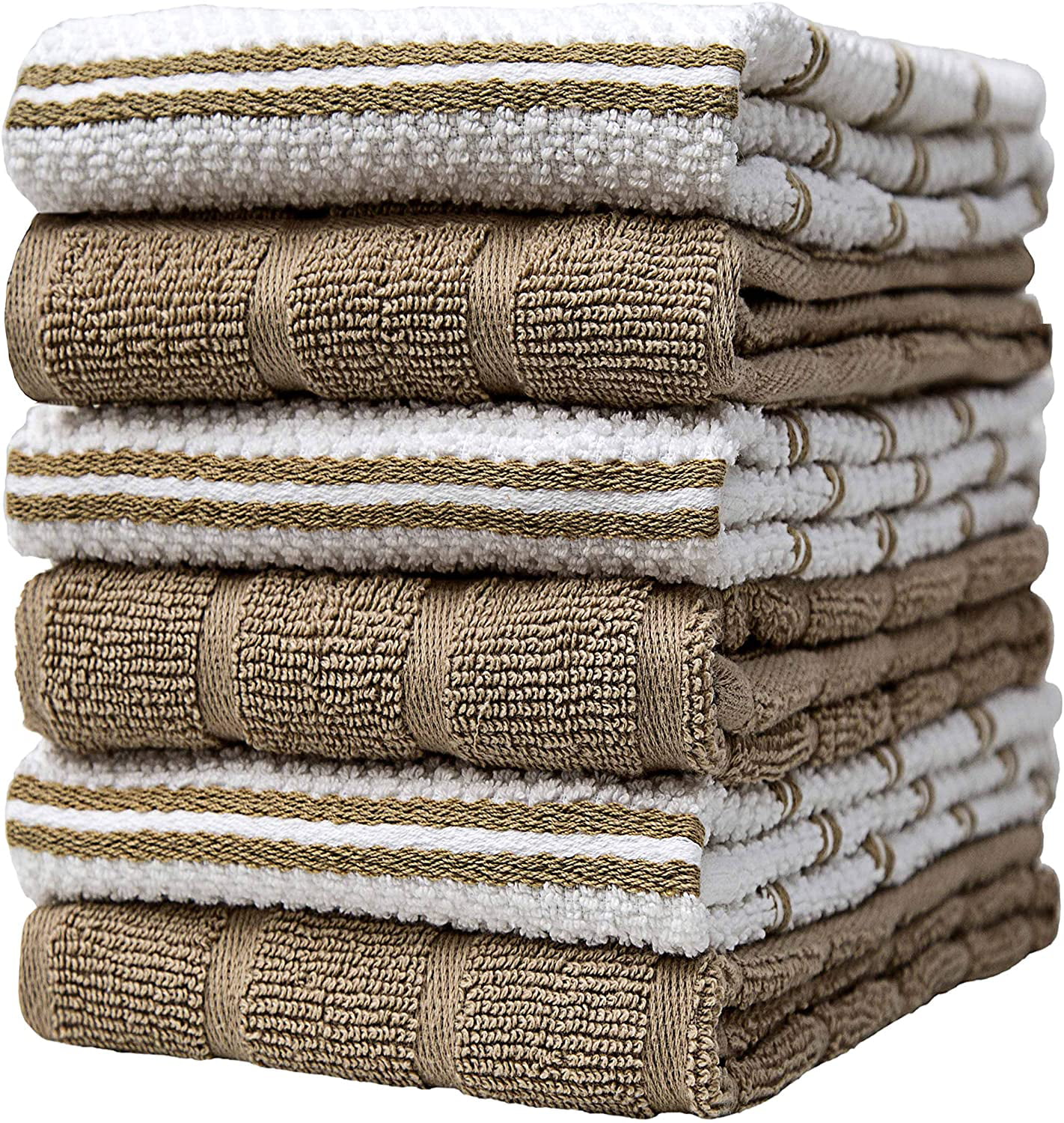 16 x 28 6 Pack Natural Ring Spun Cotton Bumble Premium Cotton Kitchen Towels Highly Absorbent with Hanging Loop 380 GSM Decorative Set Soft Large Tea Towel Set Red Check Design