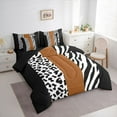 thumbnail image 3 of Castle Fairy Leopard Zebra Print Bedding Comforter Set 7pcs for Female Men Adults,Abstract Animal Print Queen Bedding Sets Super Cozy,Vintage Aesthetic Queen Sheet Sets,Lightweight Room Decor, 3 of 8