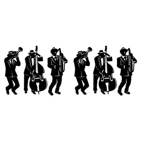 Beistle Beistle Jazz Trio Silhouettes 6 Piece, Black/White