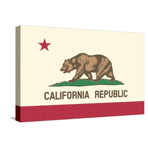 Art.com California State Flag Stretched Canvas Print Wall Art by Lantern Press, 24" x 16"