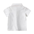 thumbnail image 3 of REDARER Boys Lapel Three Button Short Sleeve Polo Shirt Embroidery Soft Blend School Uniform Casual Summer Top,4-5 Years, 3 of 9