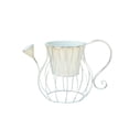 thumbnail image 1 of White Iron Wrought Watering Can Flower Pot Decorative Iron Planter For Garden Or Balcony Wall Mount Rustic Farmhouse Style, 1 of 6
