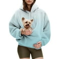 thumbnail image 5 of NMMUED Sweatshirt with Dog Pouch Baggy Hoodie Pet Carrier Sweatshirt Soft Hoodies for Women Pet Carrier Hoodie Loose Sweatshirts for Women Sweatshirt with Cat Pouch Light Blue M, 5 of 7