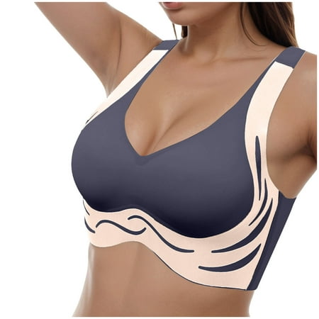 Gvdentm Womans Bra Womens Bra Comfort Powerful Push-up Seamless Bra Smoothing No Underwire Anti Sagging Minimizer Bras for Women Black 2XL