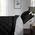 thumbnail image 2 of EvJk 3-Piece King Comforter Set – Black/ Light Gray Reversible All Season Bedding, 2 of 5