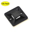 thumbnail image 1 of Soportes de base de cable Uxcell, fijador adhesivo de alambre, sujetador de cremallera cuadrado de 20x20mm para la gestión de cables en casa y oficina, negro, 100 piezas, 1 of 5